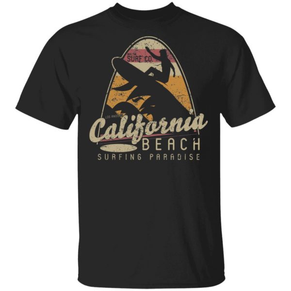 california beach surfing paradise t shirts long sleeve hoodies