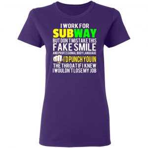 i work for subway but dont mistake this fake smile t shirts long sleeve hoodies 11