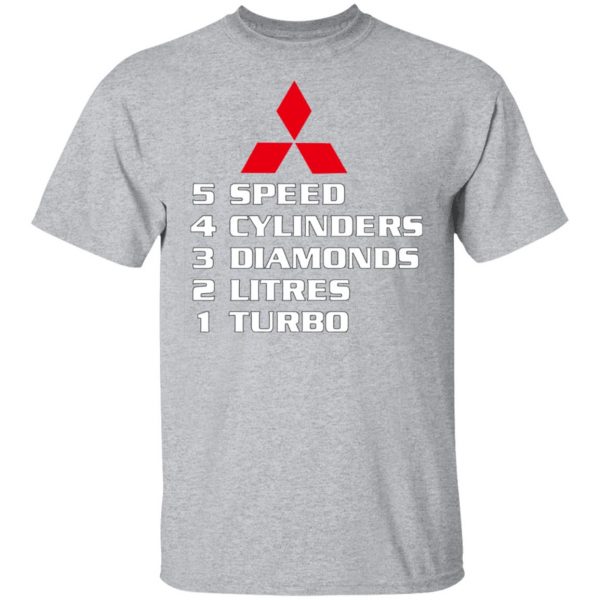 5 speed 4 cylinders 3 diamonds 2 litres 1 turbo mitsubishi t shirts long sleeve hoodies 10