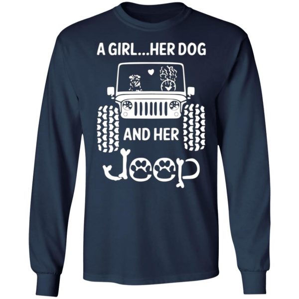 a girl her dog and her jeep t shirts long sleeve hoodies 4