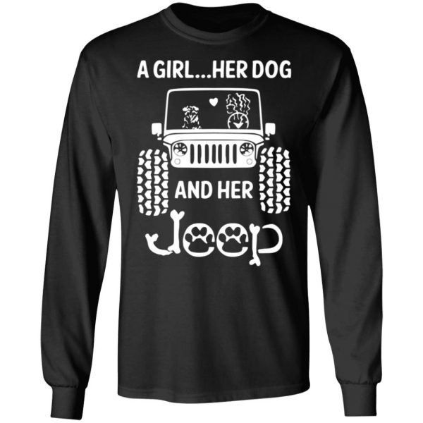 a girl her dog and her jeep t shirts long sleeve hoodies 5