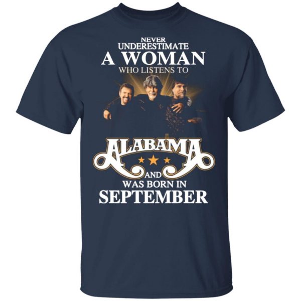 a woman who listens to alabama and was born in september t shirts long sleeve hoodies 12