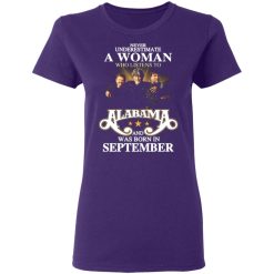 a woman who listens to alabama and was born in september t shirts long sleeve hoodies 7