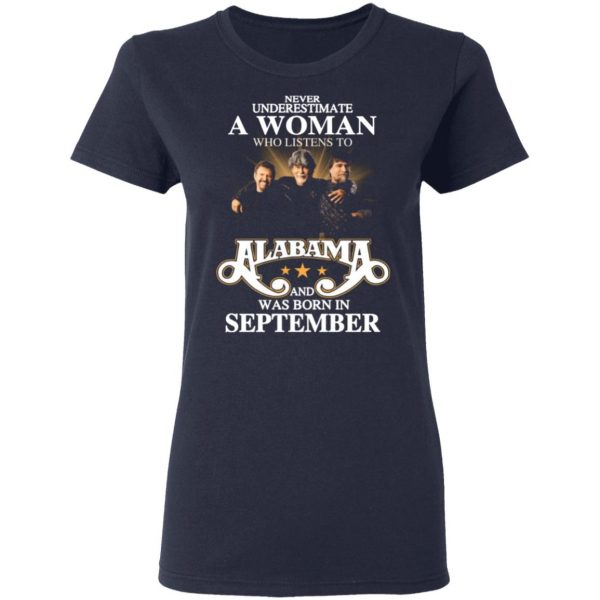 a woman who listens to alabama and was born in september t shirts long sleeve hoodies 8