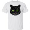 black cat face with green eyes trendy animal t shirts hoodies long sleeve
