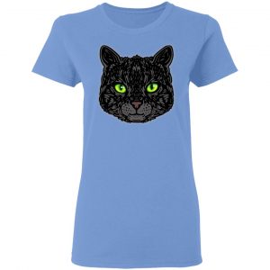 black cat face with green eyes trendy animal t shirts hoodies long sleeve 11