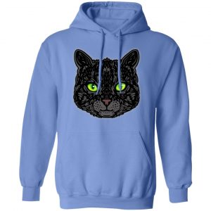 black cat face with green eyes trendy animal t shirts hoodies long sleeve 7