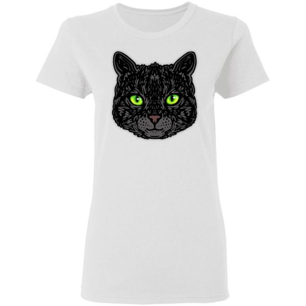 black cat face with green eyes trendy animal t shirts hoodies long sleeve 9