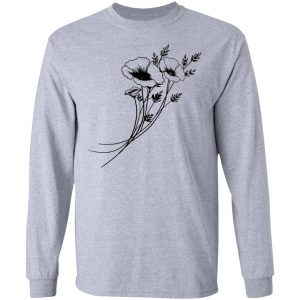 black white floral doodles t shirts hoodies long sleeve 2