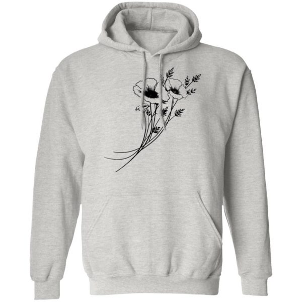 black white floral doodles t shirts hoodies long sleeve