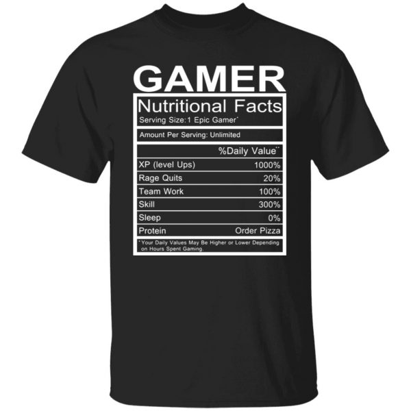 gamer nutritional facts t shirts long sleeve hoodies 11