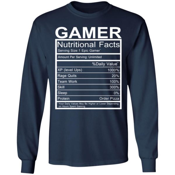 gamer nutritional facts t shirts long sleeve hoodies 2