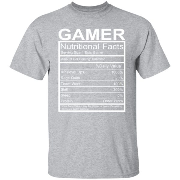 gamer nutritional facts t shirts long sleeve hoodies 9