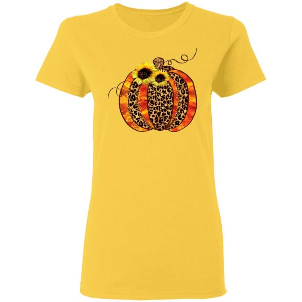 glittered leopard pattern fall pumpkin t shirts hoodies long sleeve 4