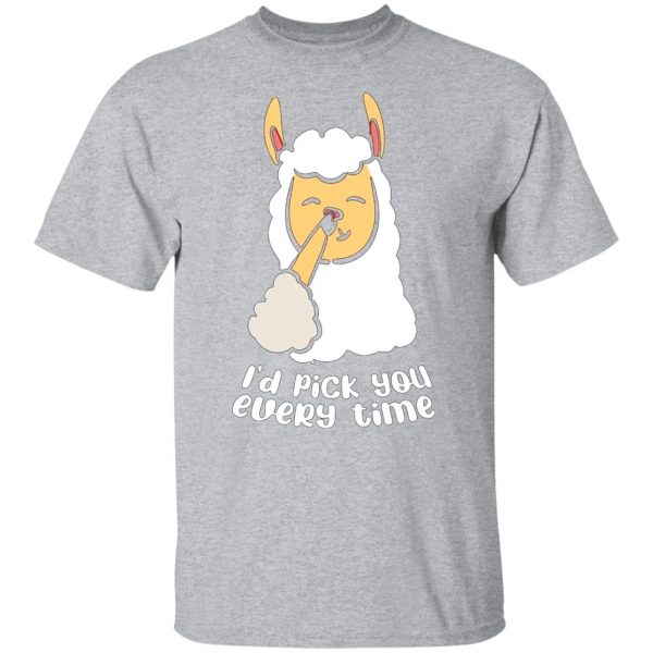 i d pick you every time llama love valentines t shirts long sleeve hoodies 7