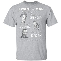 i want a man who is sweet like spencer protective like aaron strong like derek t shirts long sleeve hoodies 11