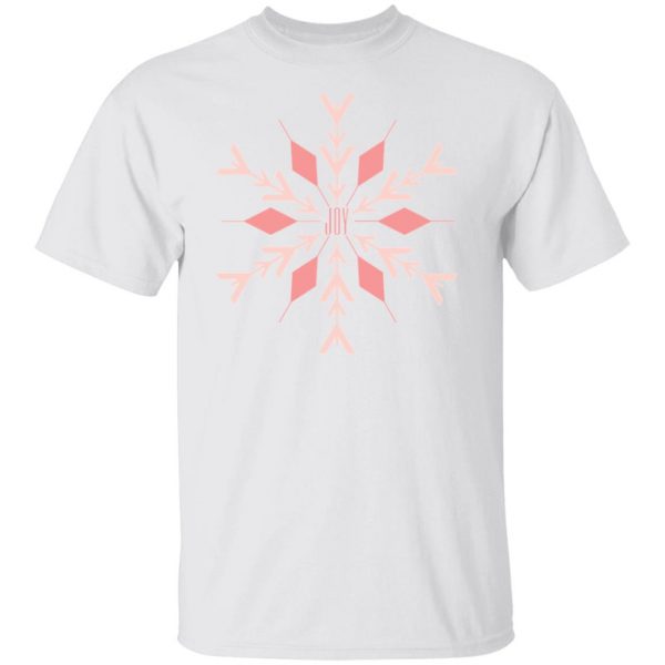 joy shades of salmon pink snowflake t shirts hoodies long sleeve