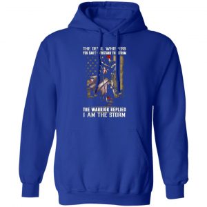 knight templar the devil whispers you cant withstand the storm the warrior replied i am the storm t shirts long sleeve hoodies