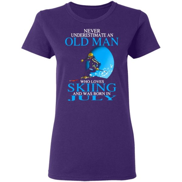 never underestimate an old man who loves skiing and was born in july t shirts long sleeve hoodies 3