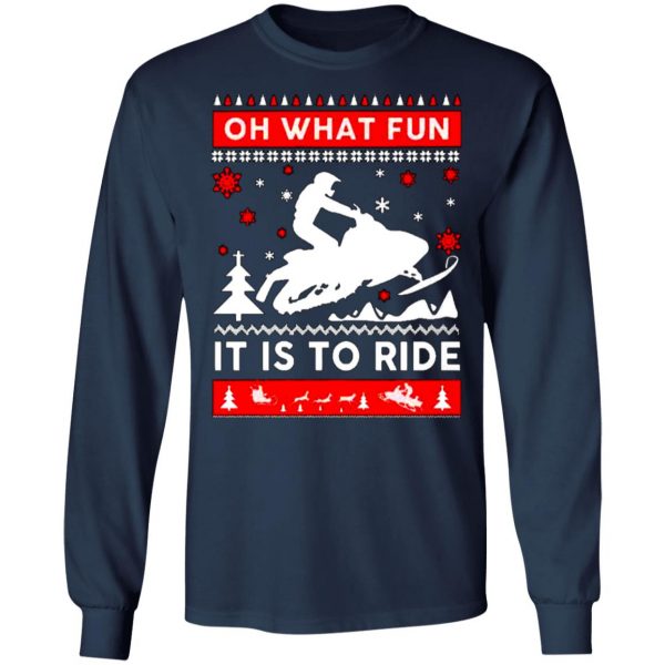 snowmobile sweater christmas oh what fun it is to ride t shirts long sleeve hoodies 2