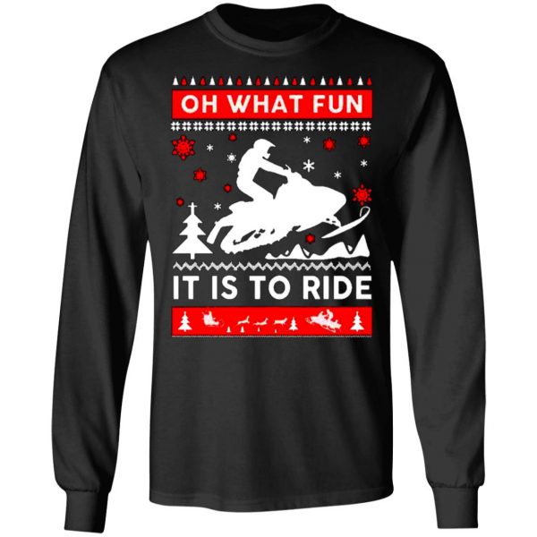 snowmobile sweater christmas oh what fun it is to ride t shirts long sleeve hoodies 6