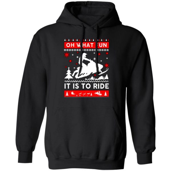 snowmobile sweater christmas oh what fun it is to ride t shirts long sleeve hoodies 7