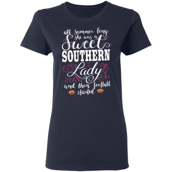 southern attitude she was a sweet southern lady until football season started womens t shirts long sleeve hoodies 12
