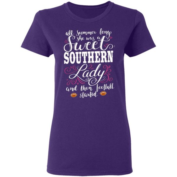 southern attitude she was a sweet southern lady until football season started womens t shirts long sleeve hoodies 4