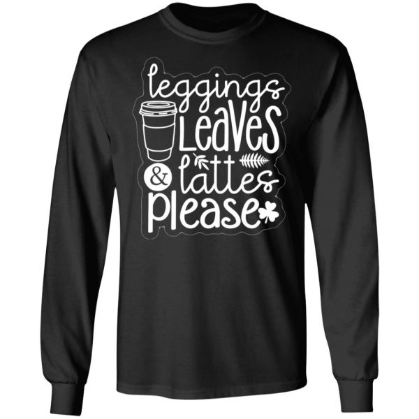 womens casual trendy leggings leaves and lattes t shirts long sleeve hoodies 9