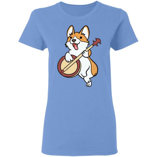 corgi dog puppy music instrument banjo t shirts hoodies long sleeve 10