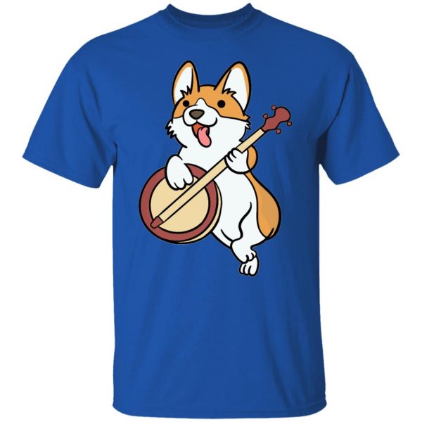 corgi dog puppy music instrument banjo t shirts hoodies long sleeve 2