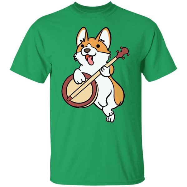 corgi dog puppy music instrument banjo t shirts hoodies long sleeve 3