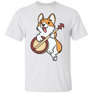 corgi dog puppy music instrument banjo t shirts hoodies long sleeve
