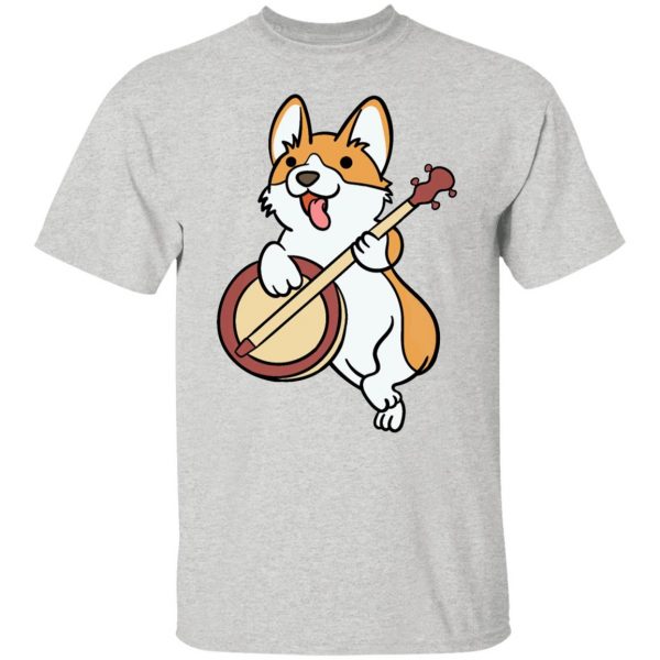 corgi dog puppy music instrument banjo t shirts hoodies long sleeve 4