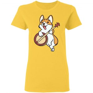 corgi dog puppy music instrument banjo t shirts hoodies long sleeve 7