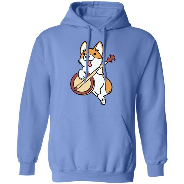corgi dog puppy music instrument banjo t shirts hoodies long sleeve 9