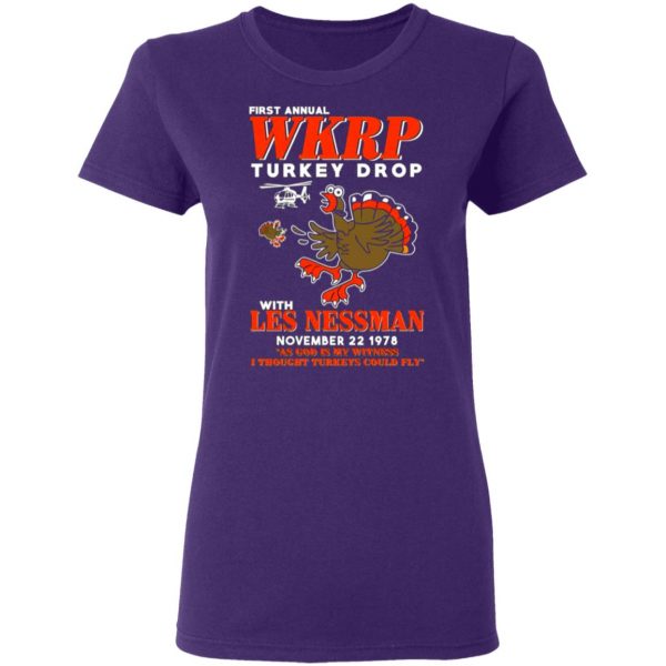 first annual wkrp turkey drop with les nessman t shirts long sleeve hoodies 9