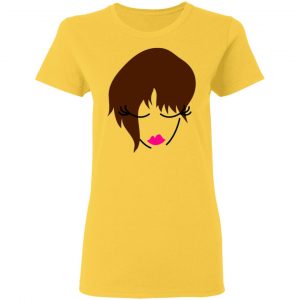 girl face looking down with trendy hair t shirts hoodies long sleeve 12