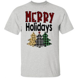 merry holidays quote colorful christmas trees t shirts hoodies long sleeve 11