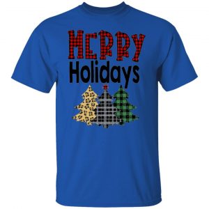 merry holidays quote colorful christmas trees t shirts hoodies long sleeve 12