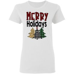 merry holidays quote colorful christmas trees t shirts hoodies long sleeve 4
