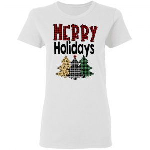merry holidays quote colorful christmas trees t shirts hoodies long sleeve 4