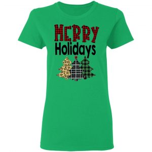 merry holidays quote colorful christmas trees t shirts hoodies long sleeve 5