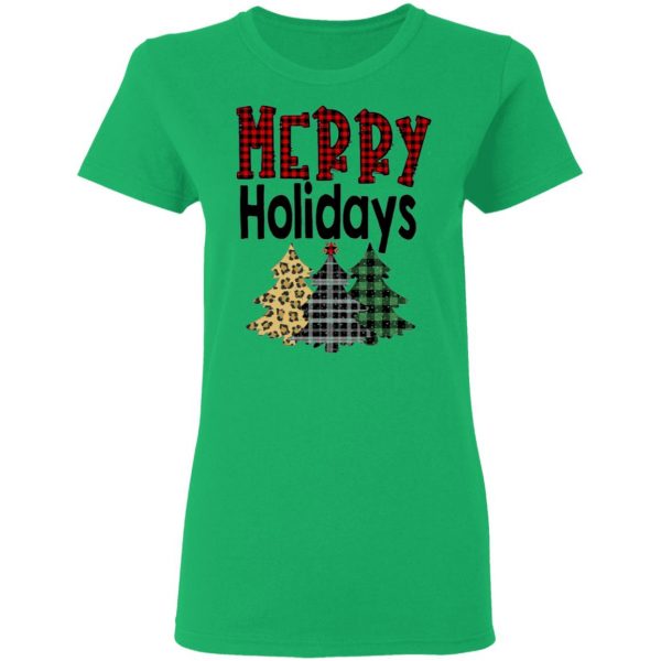 merry holidays quote colorful christmas trees t shirts hoodies long sleeve 5