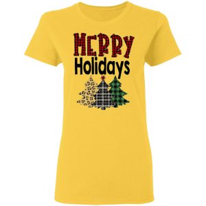 merry holidays quote colorful christmas trees t shirts hoodies long sleeve 8