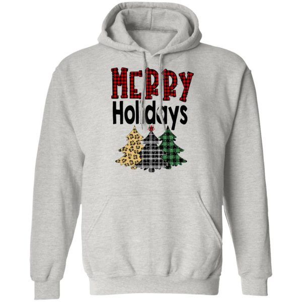 merry holidays quote colorful christmas trees t shirts hoodies long sleeve 9