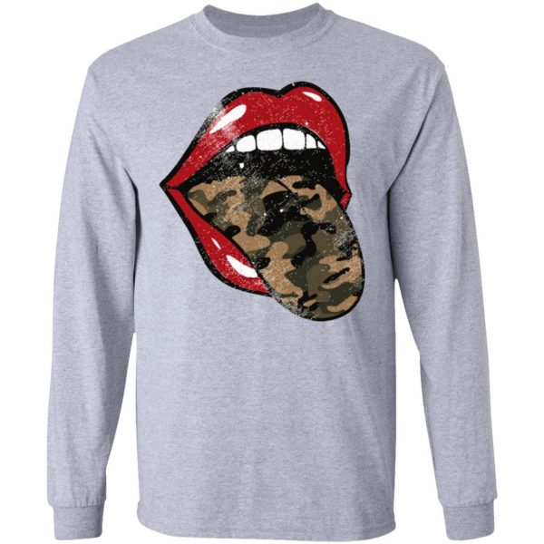 red lips camo tongue camouflage military t shirts hoodies long sleeve 3