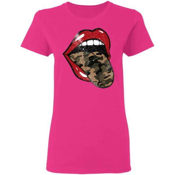 red lips camo tongue camouflage military t shirts hoodies long sleeve