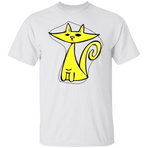 yellow cat trendy french chic t shirts hoodies long sleeve