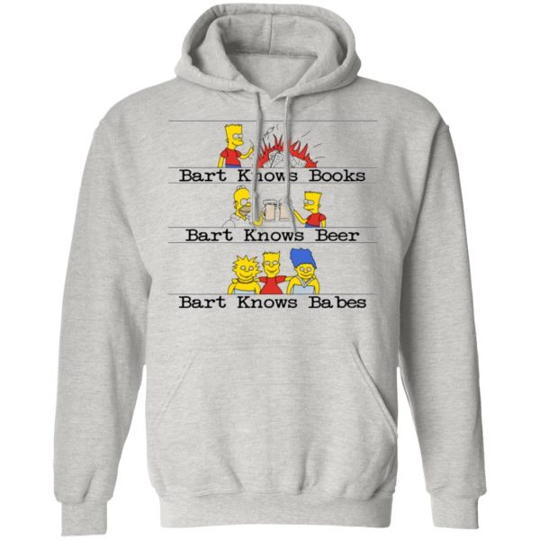 bart knows books bart knows beer bart knows babes the simpsons hoodies 9